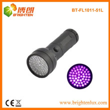 Factory Wholesale Aluminium 370-375nm Ultraviolet Black Light 51 led Torches UV pour Gel Nail